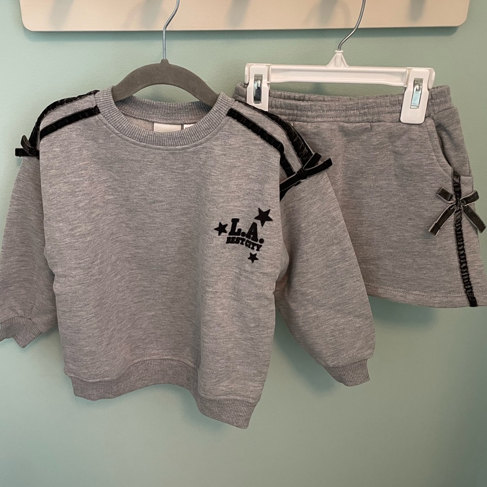 ZARA TEXT PRINT FLOCKED MATCHING SET